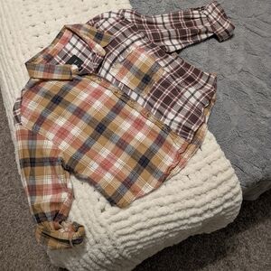 Patchwork Cropped Button Down